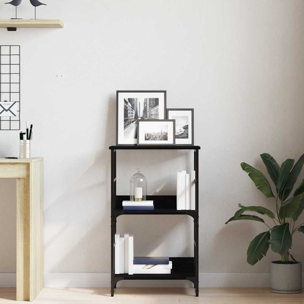 Bogreol Sort eg 50 x 33 x 82 cm Konstrueret træ