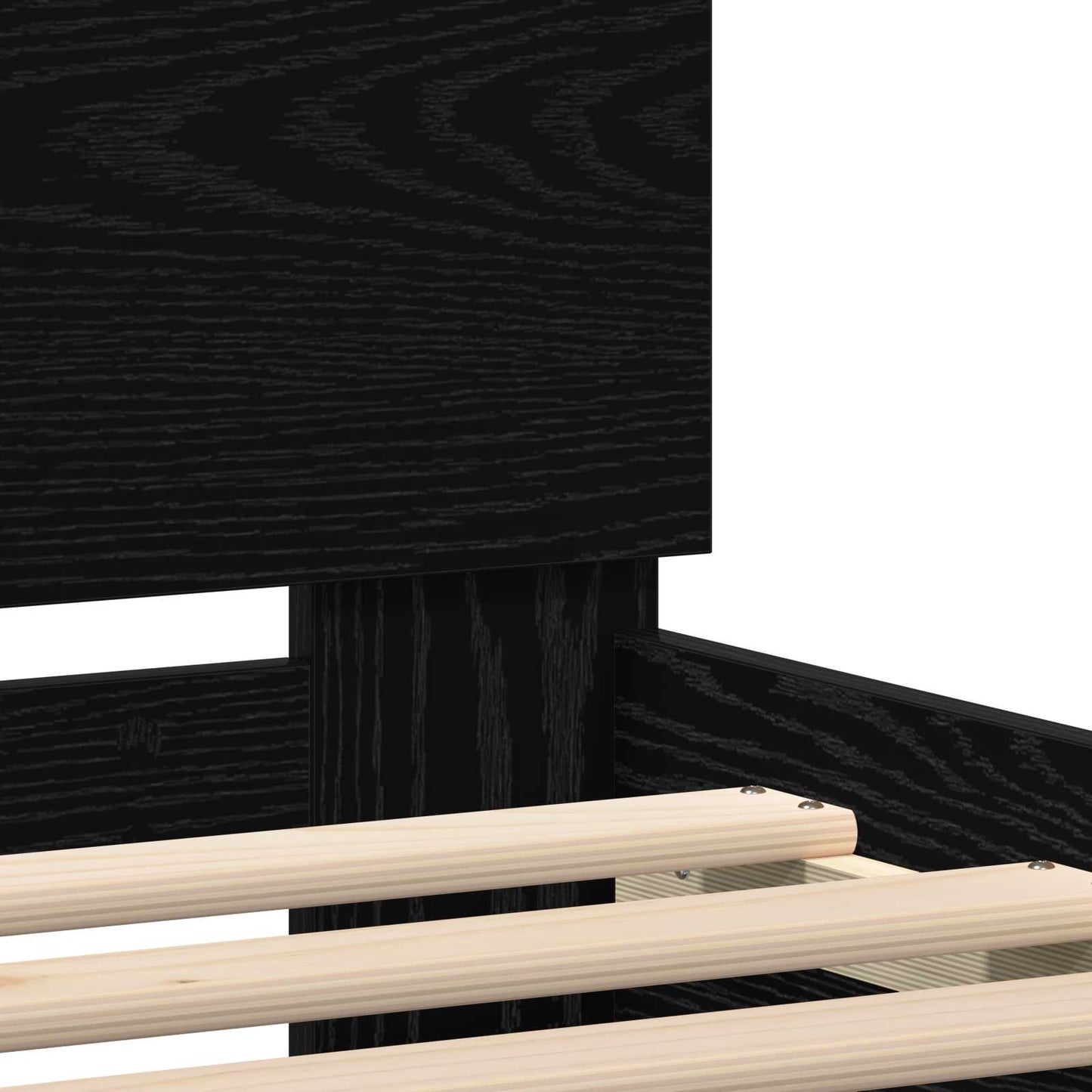 Sengestel med LED Sort eg 100 x 200 cm Konstrueret træ