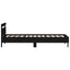 Sengestel med LED Sort eg 100 x 200 cm Konstrueret træ