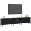 TV-skab med skuffe Sort eg 200 x 25 x 44 cm Konstrueret træ