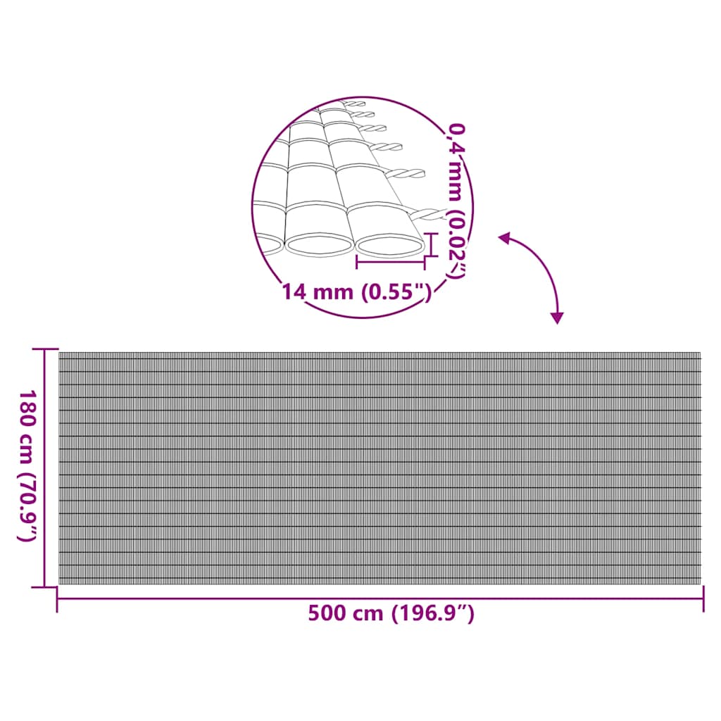 havehegn dobbeltsidet 1,8x5 m PVC brun
