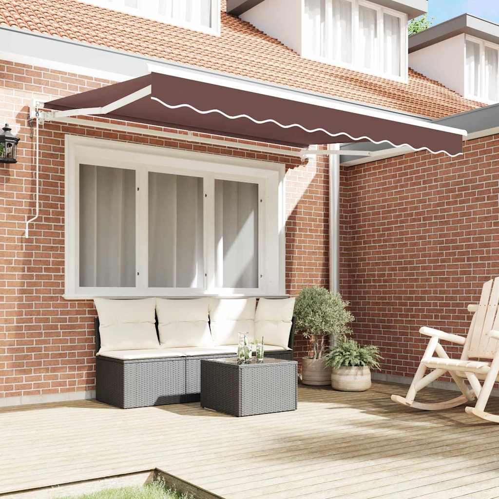 Markiseramme Brun 250 x 200 cm Polyester med PU belægning
