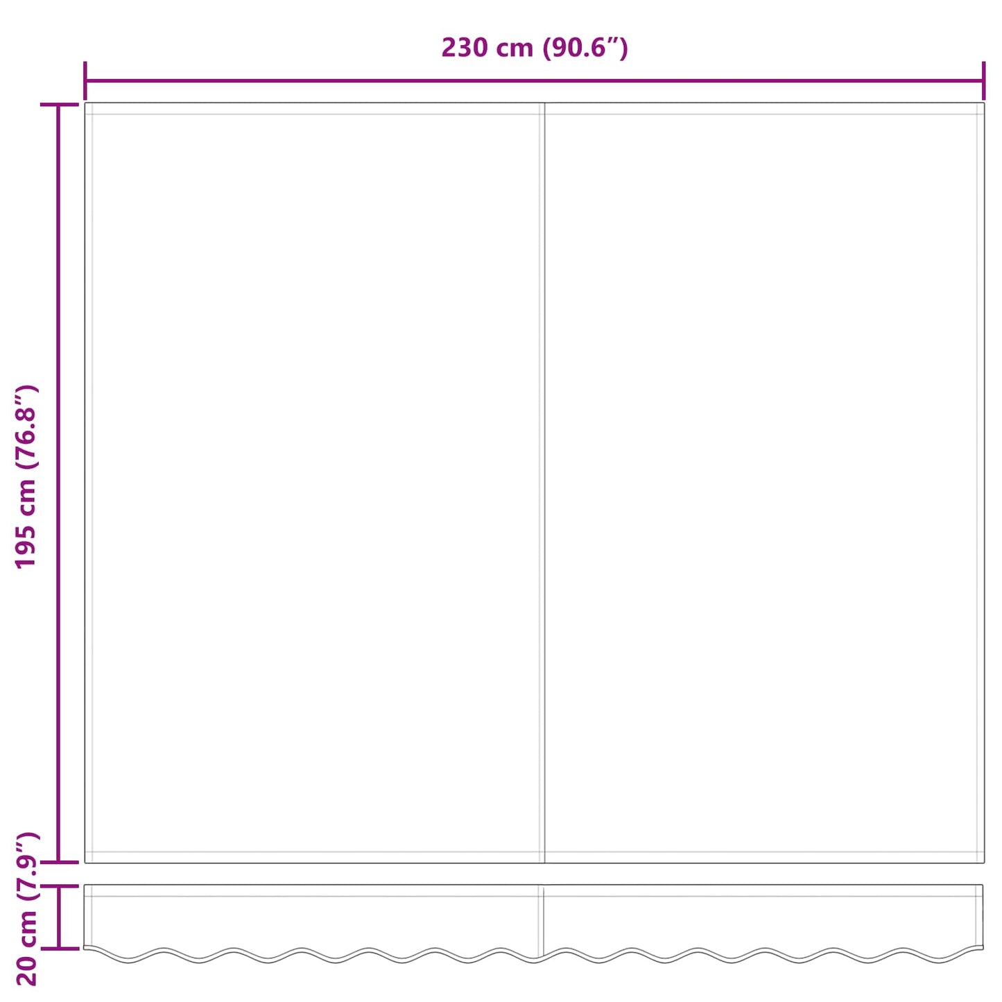 Utrækkelig Markise Antracit 250 x 200 cm Stof