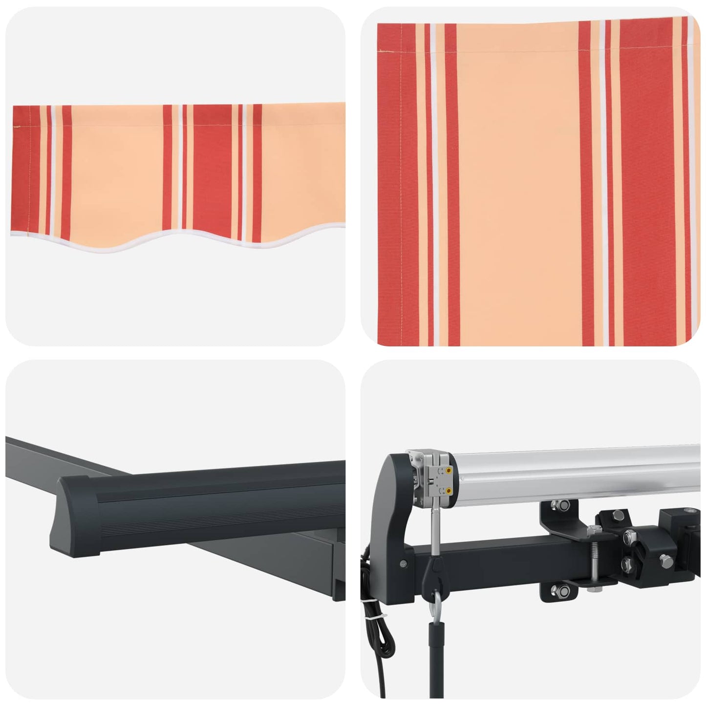 Utrækkelig Markise Gul og orange 250 x 200 cm Stof