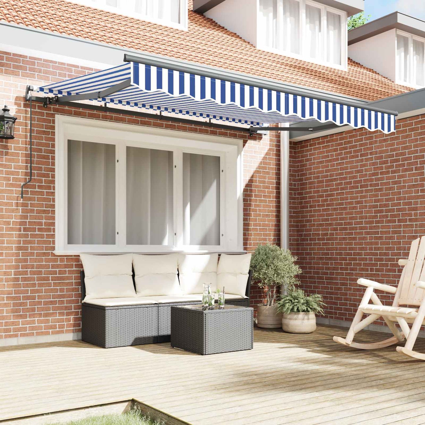 Utrækkelig Markise Blå 300 x 200 cm Stof