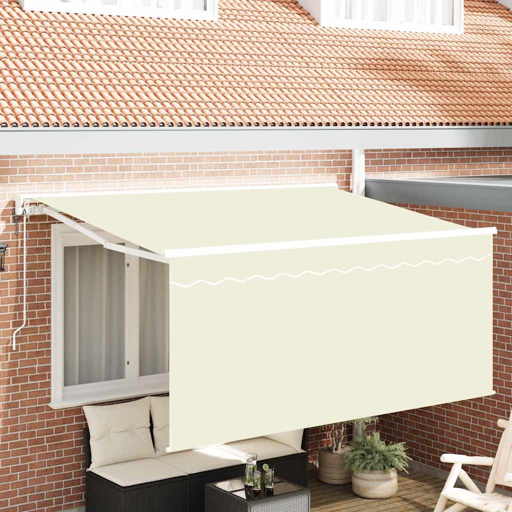 Utrækkelig Markise Creme 300 x 200 cm Polyester og Aluminium