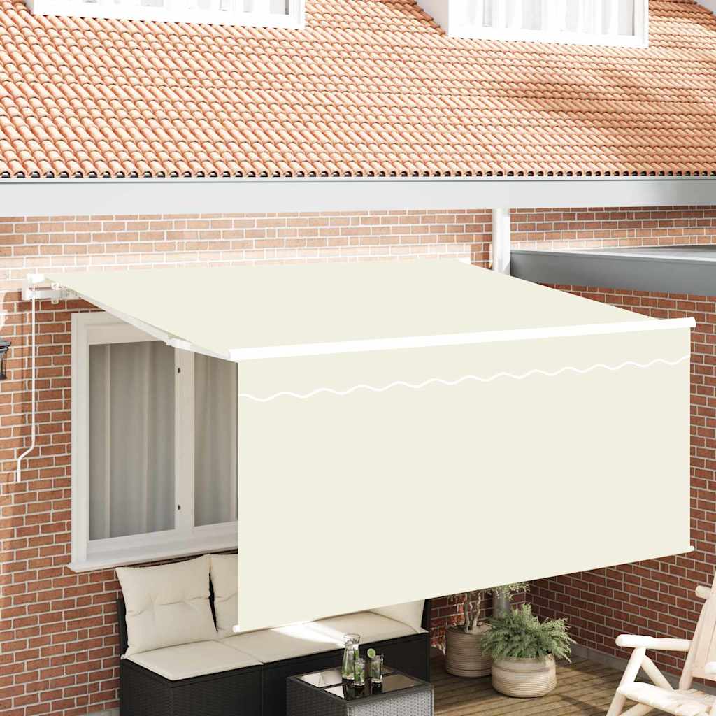 Utrækkelig Markise Creme 300 x 200 cm Polyester og Aluminium
