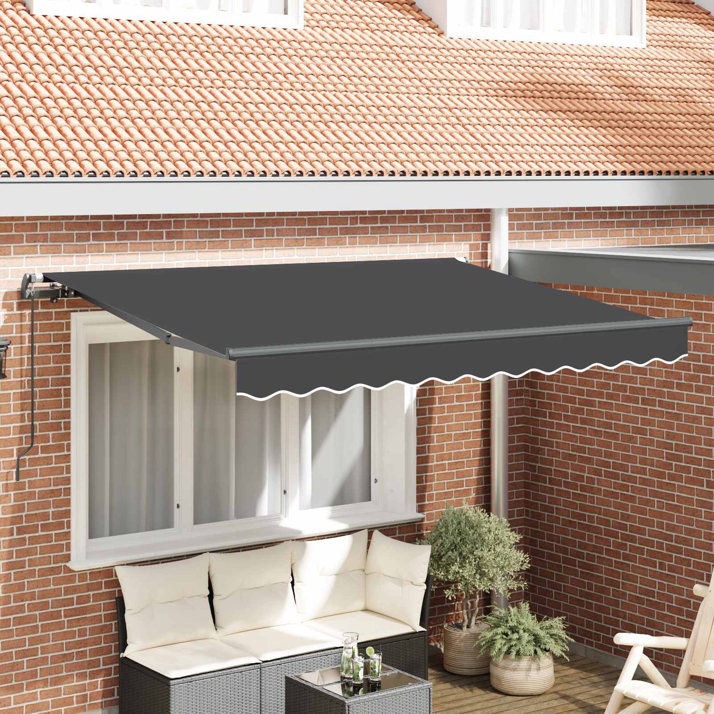 Utrækkelig Markise Antracit 300 x 200 cm Stof