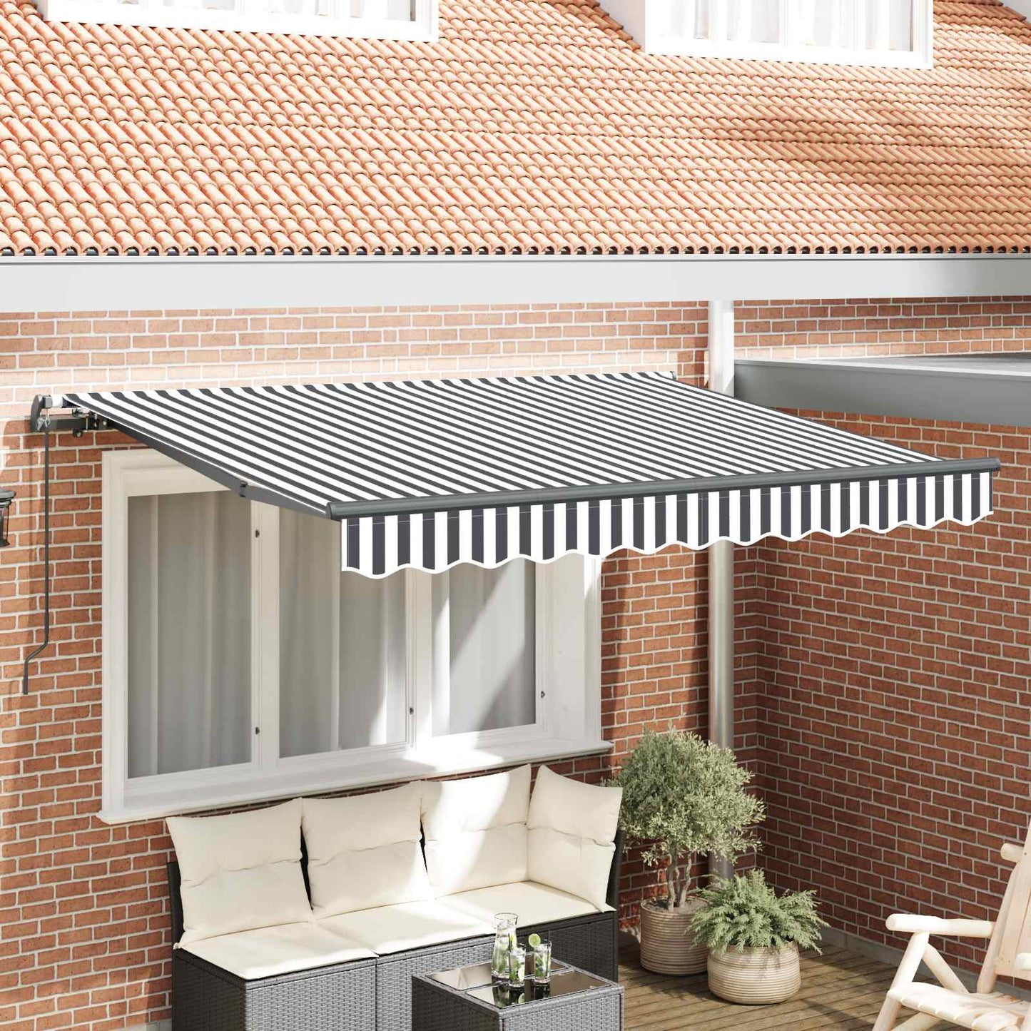 Udtrækkelig markise Antracit 300 x 200 cm Stof