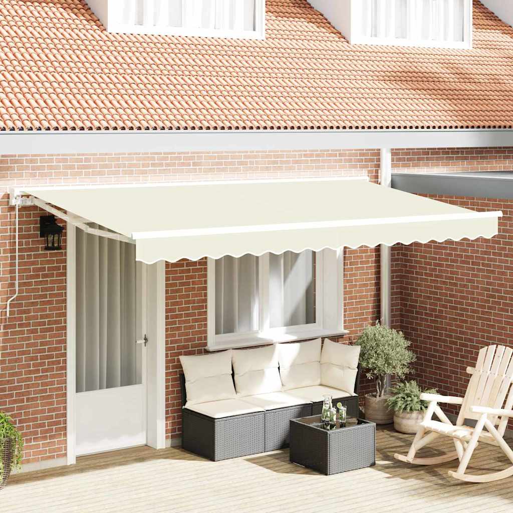 Markiseramme Creme 350 x 200 cm Polyester med PU belægning