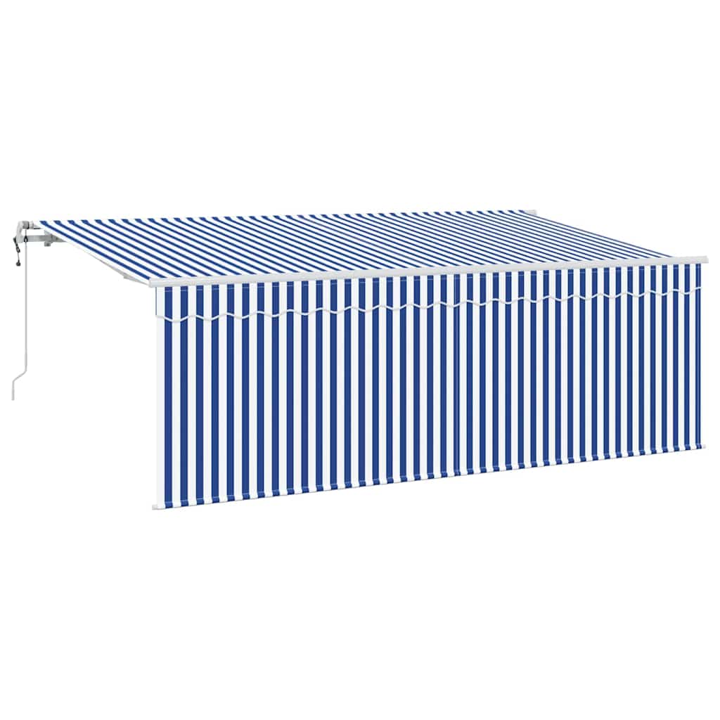 Utrækkelig Markise Stribet Blå 350 x 200 cm Stof