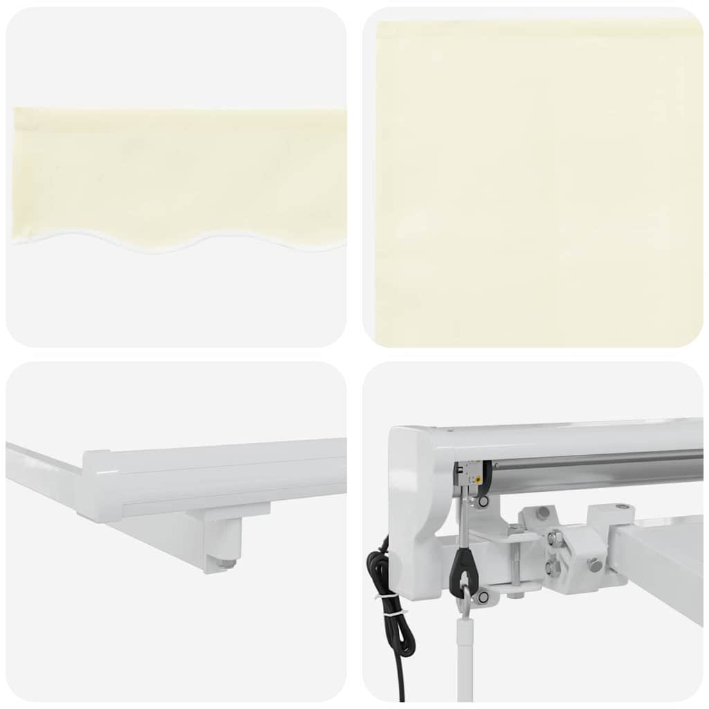Utrækkelig Markise Creme 350 x 200 cm Polyester og Aluminium