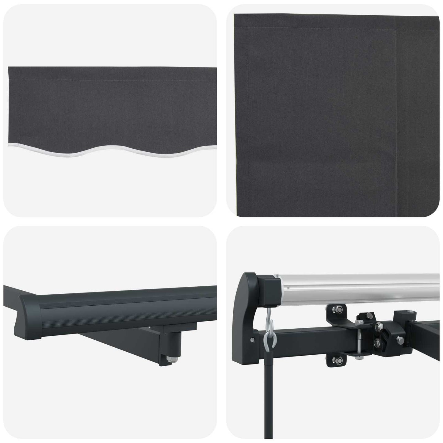 Utrækkelig Markise Antracit 350 x 200 cm Stof