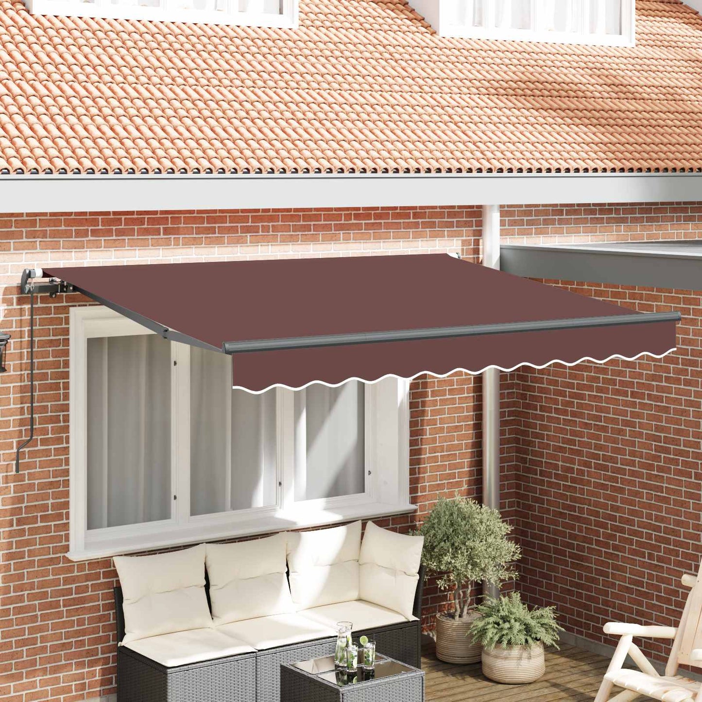 Utrækkelig Markise Brun 350 x 200 cm Stof