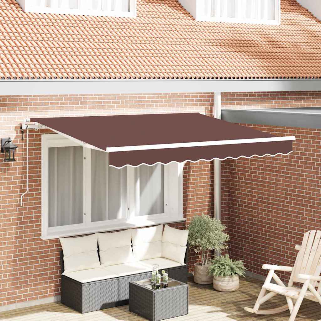 Utrækkelig Markise Brun 350 x 200 cm Stof