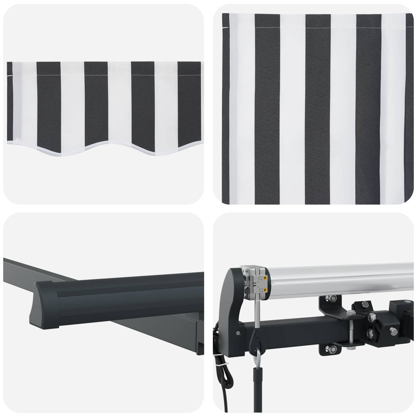 Utrækkelig Markise Antracit 350 x 200 cm Stof