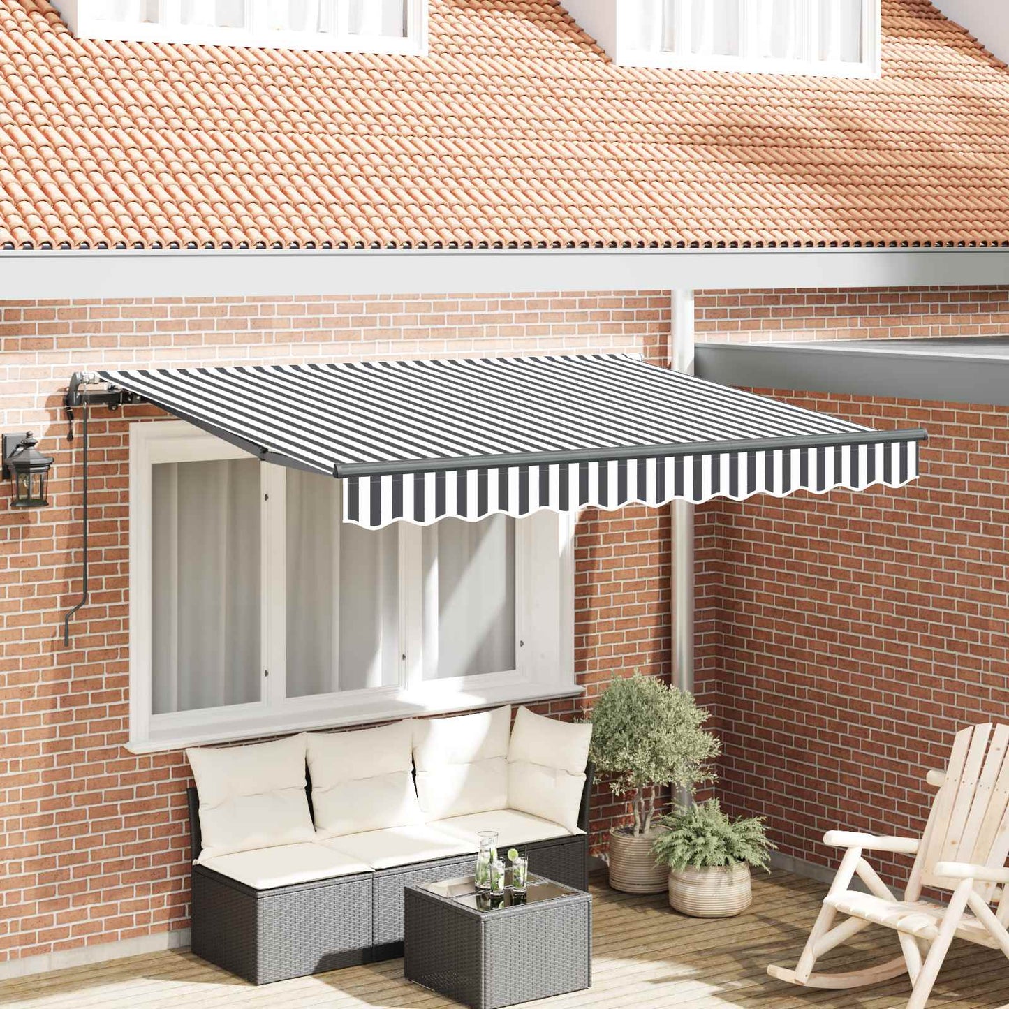 Utrækkelig Markise Antracit 350 x 200 cm Stof