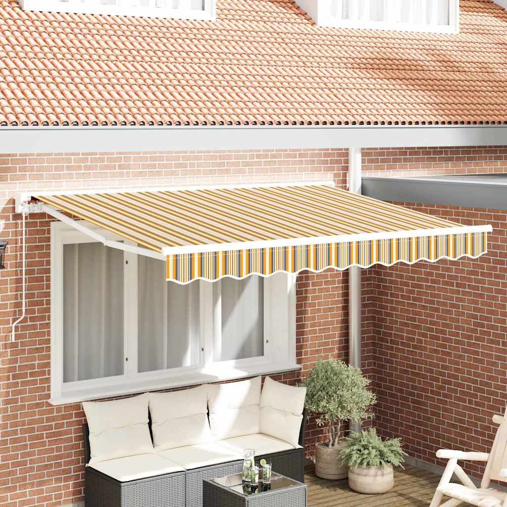 Markiseramme Gul og Grå 350 x 200 cm Polyester med PU belægning