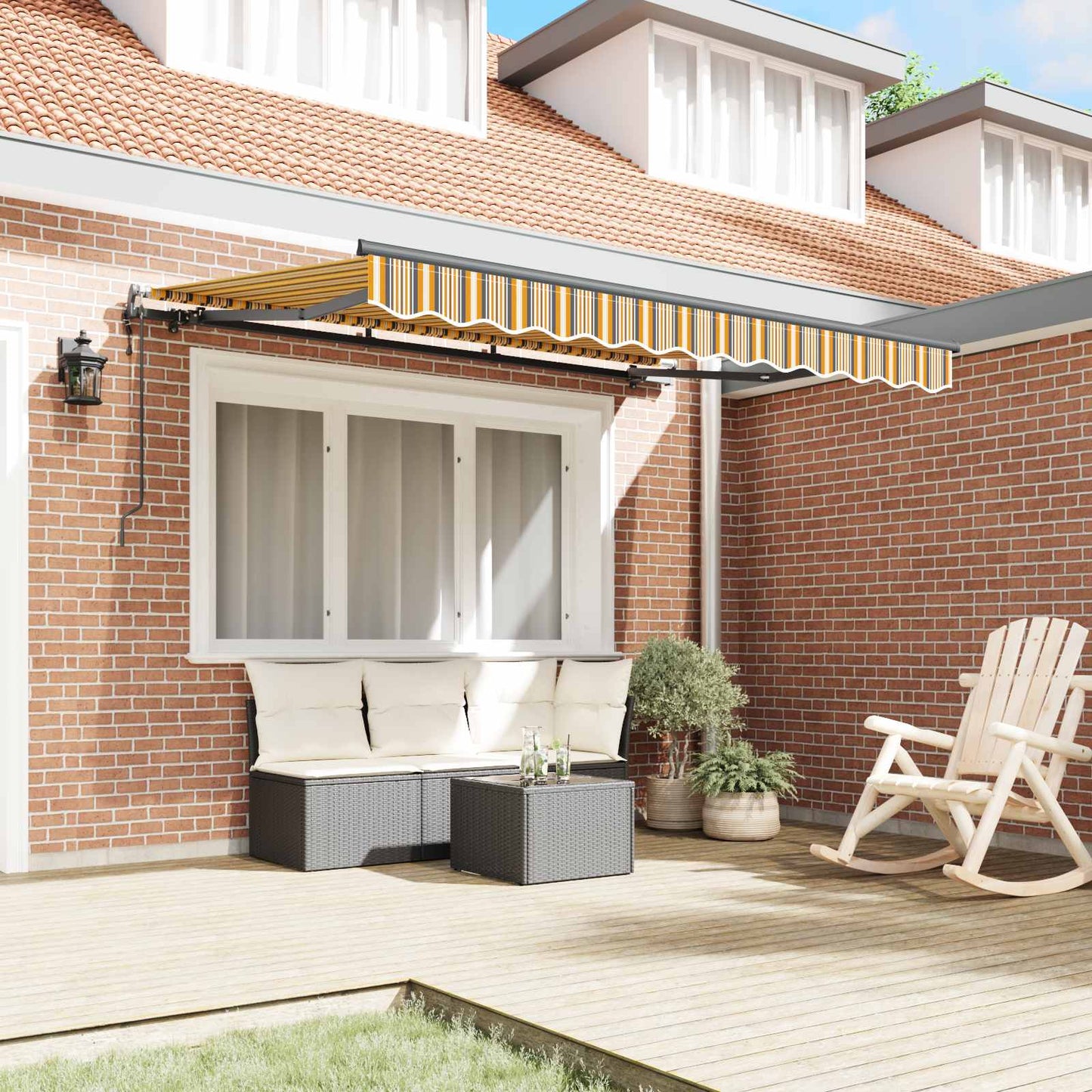Utrækkelig Markise Gul 350 x 200 cm Stof