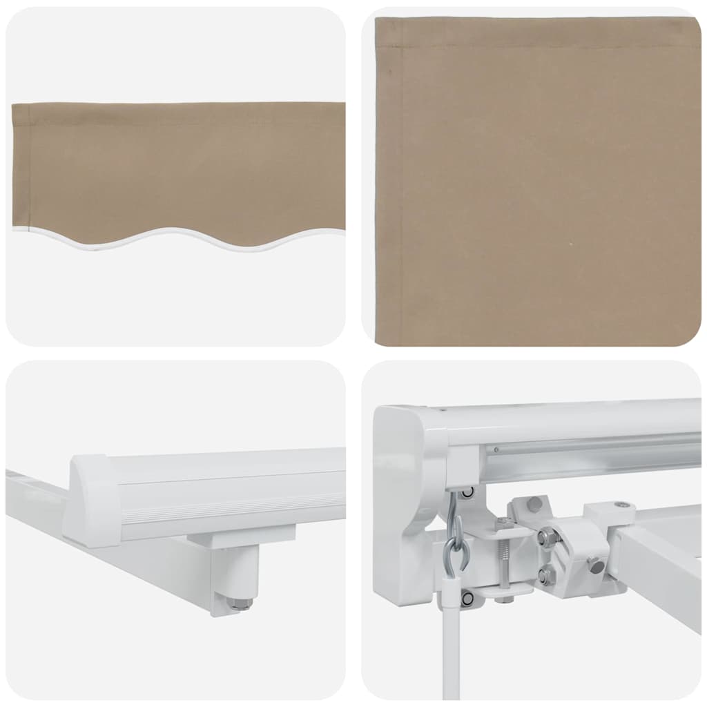 Markiseramme Beige 350 x 200 cm Polyester med PU belægning