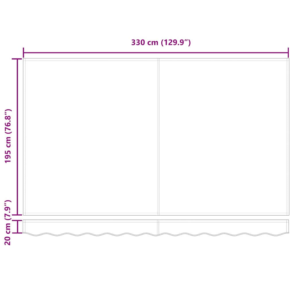 Markiseramme Beige 350 x 200 cm Polyester med PU belægning