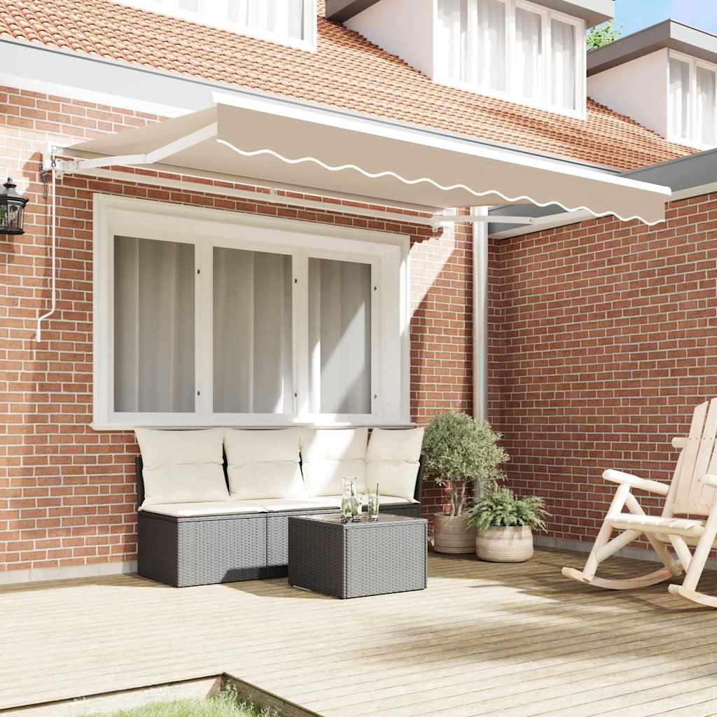 Markiseramme Beige 350 x 200 cm Polyester med PU belægning