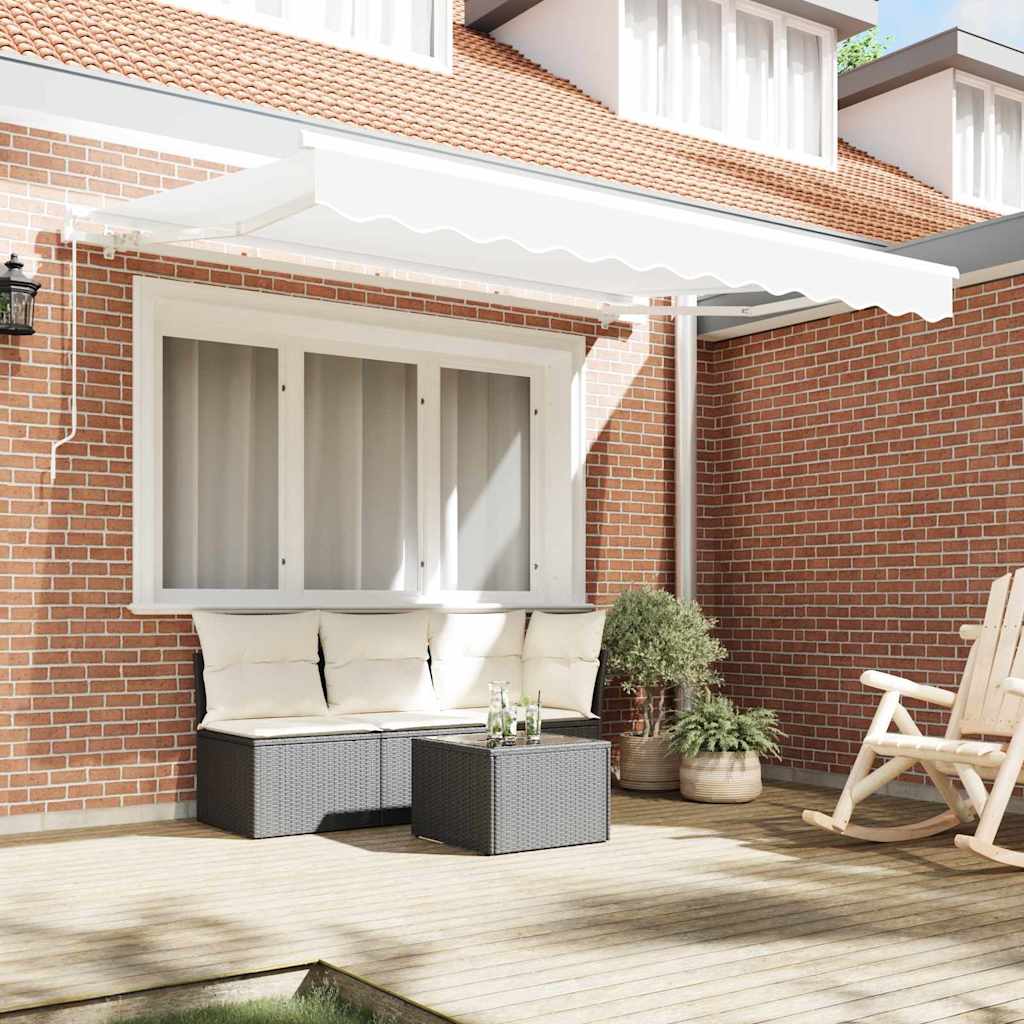 Utrækkelig Markise Hvid 350 x 200 cm Stof