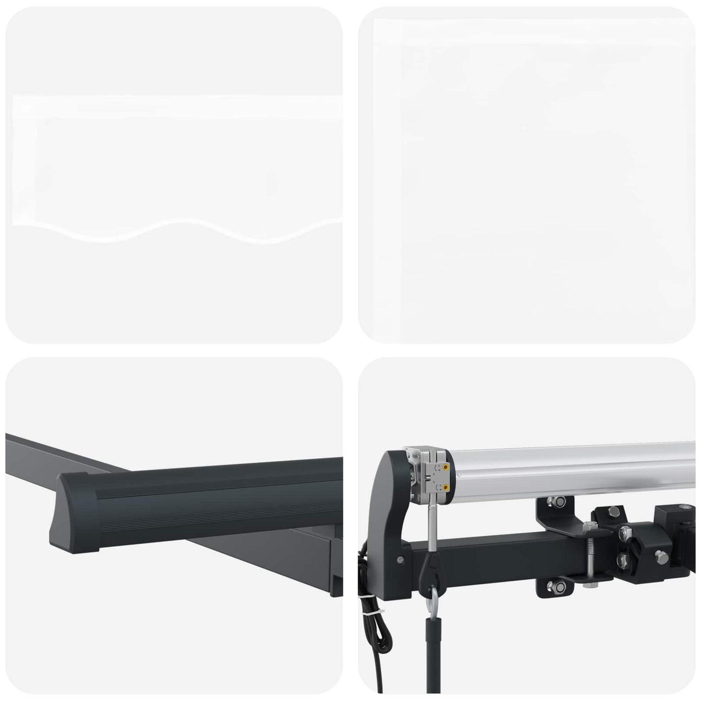 Utrækkelig Markise Hvid 350 x 200 cm Stof