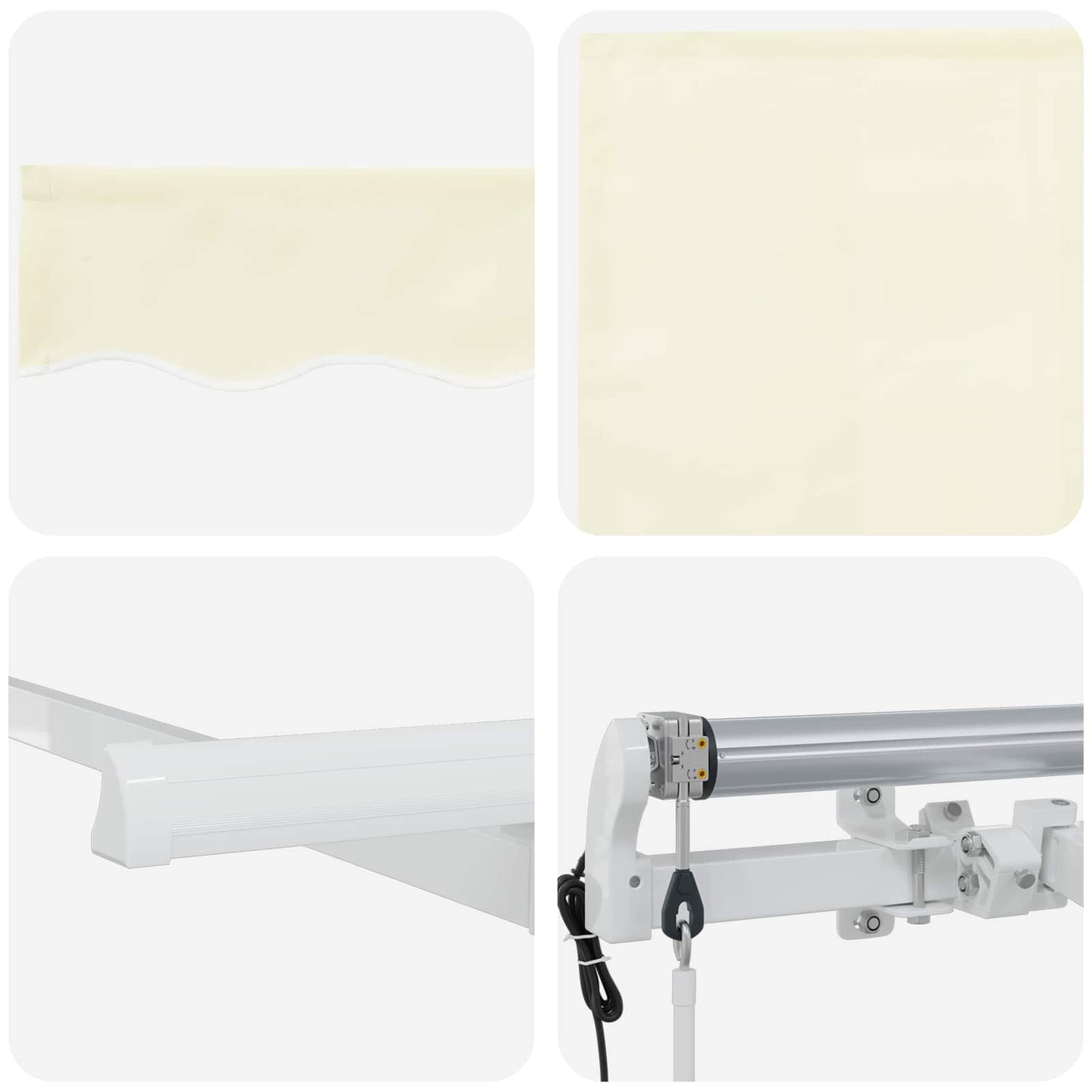 Utrækkelig Markise Creme 400 x 200 cm Polyester og Aluminium