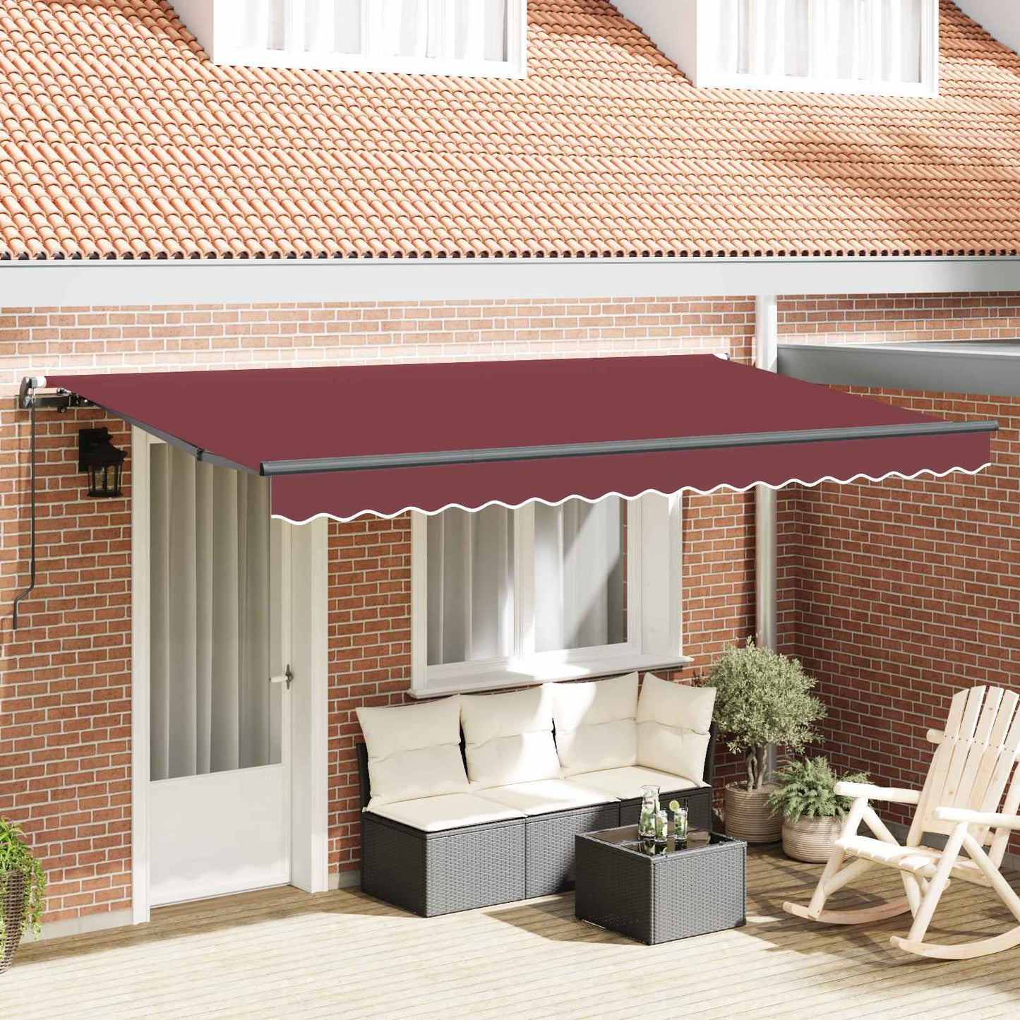 Utrækkelig Markise Bordeaux 400 x 200 cm Stof