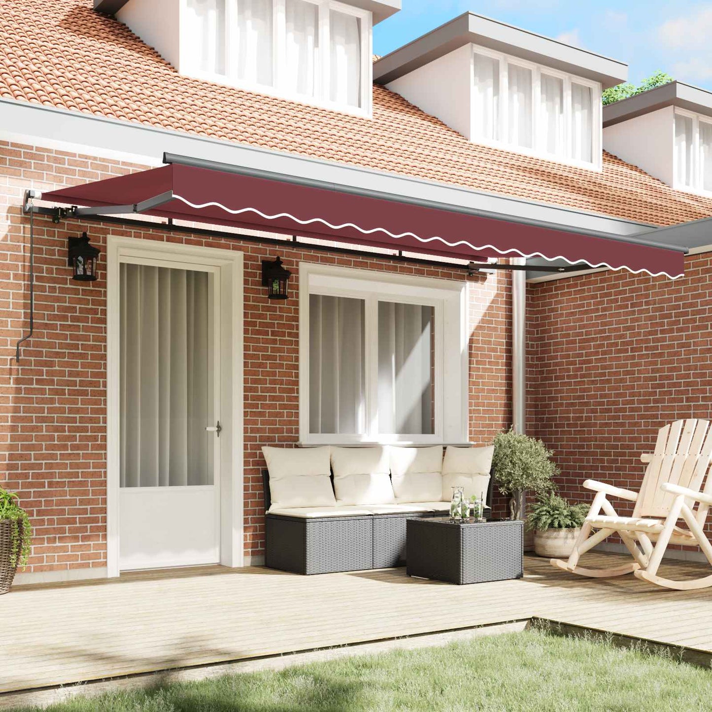 Utrækkelig Markise Bordeaux 400 x 200 cm Stof