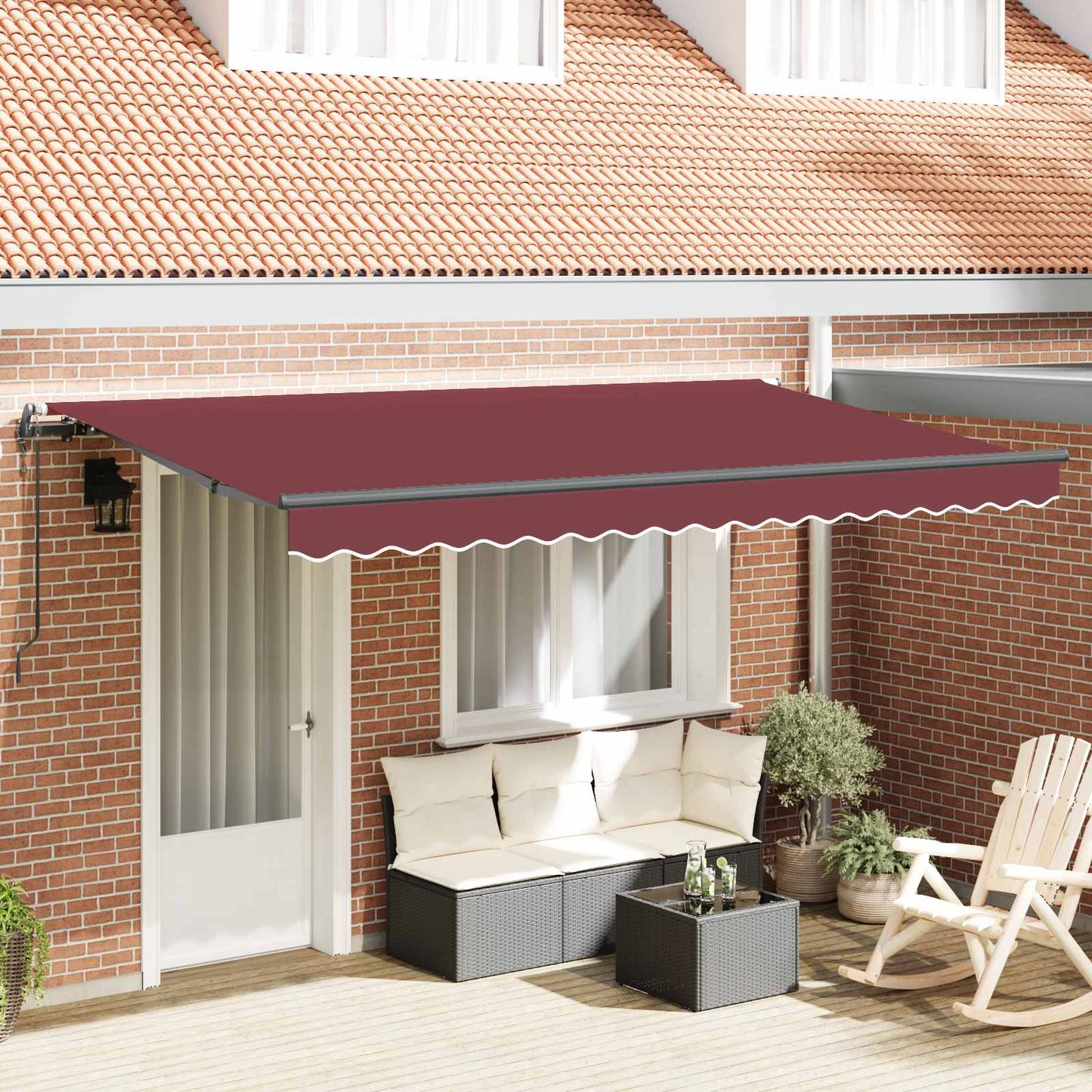 Utrækkelig Markise Bordeaux 400 x 200 cm Stof