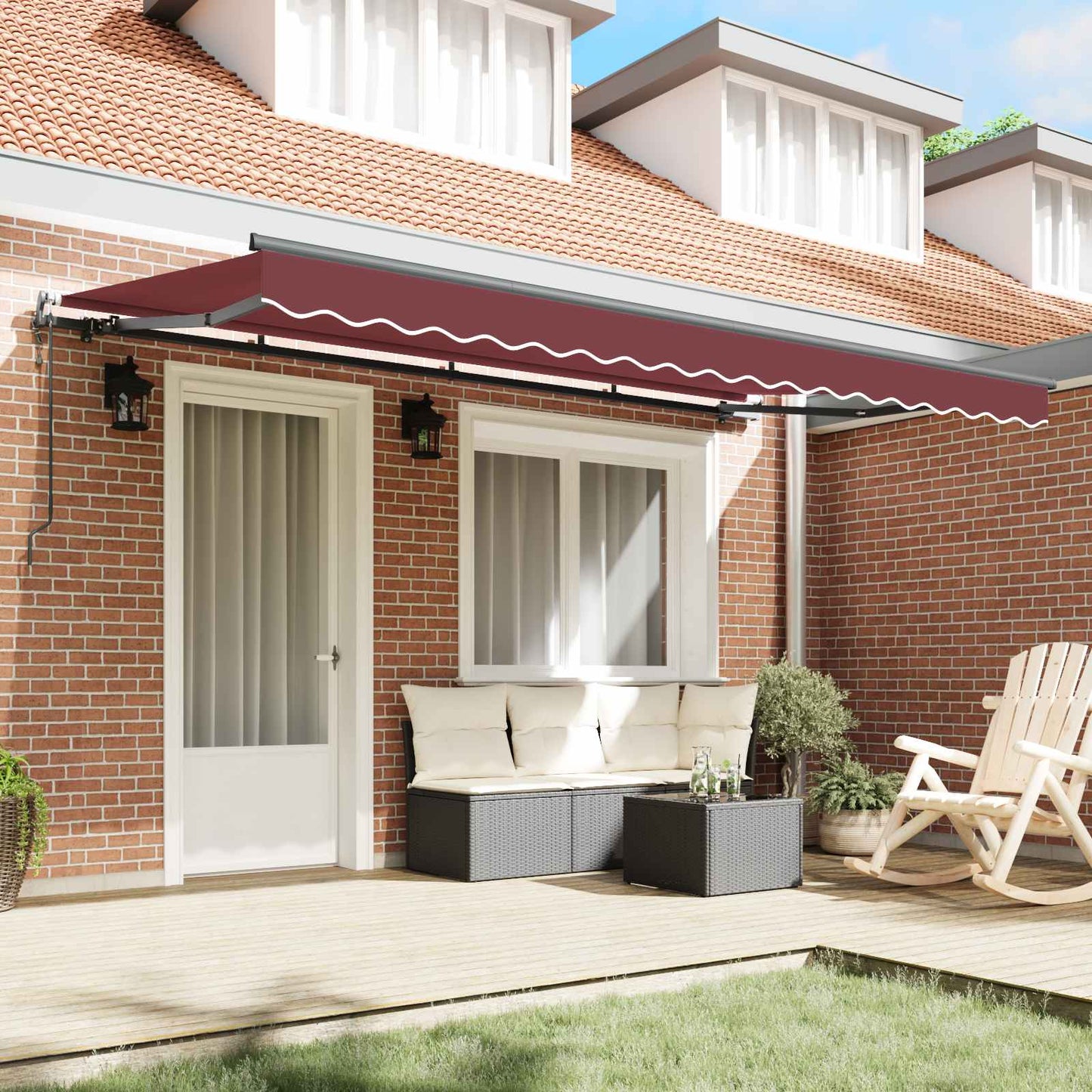 Utrækkelig Markise Bordeaux 400 x 200 cm Stof