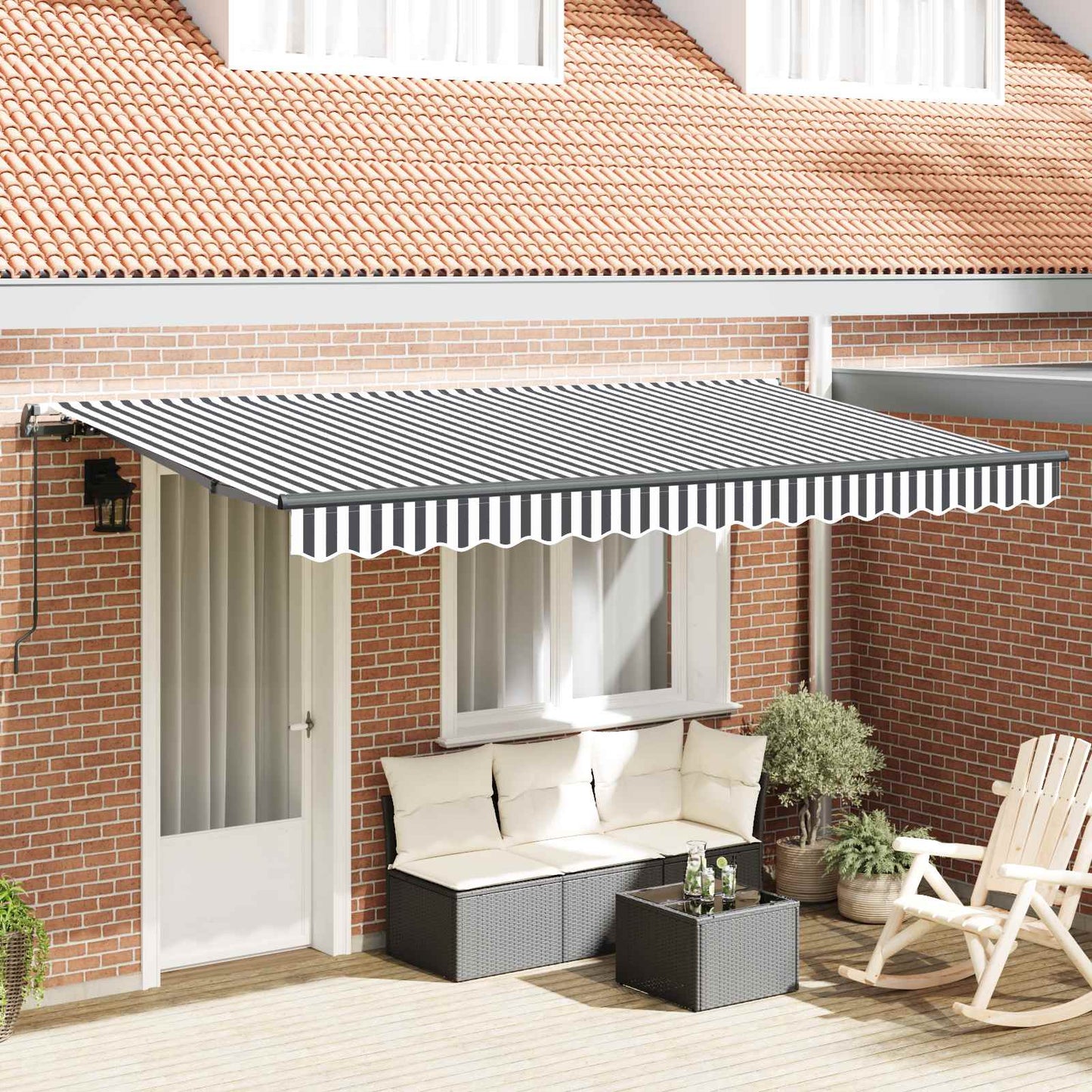 Utrækkelig Markise Antracit 400 x 200 cm Stof