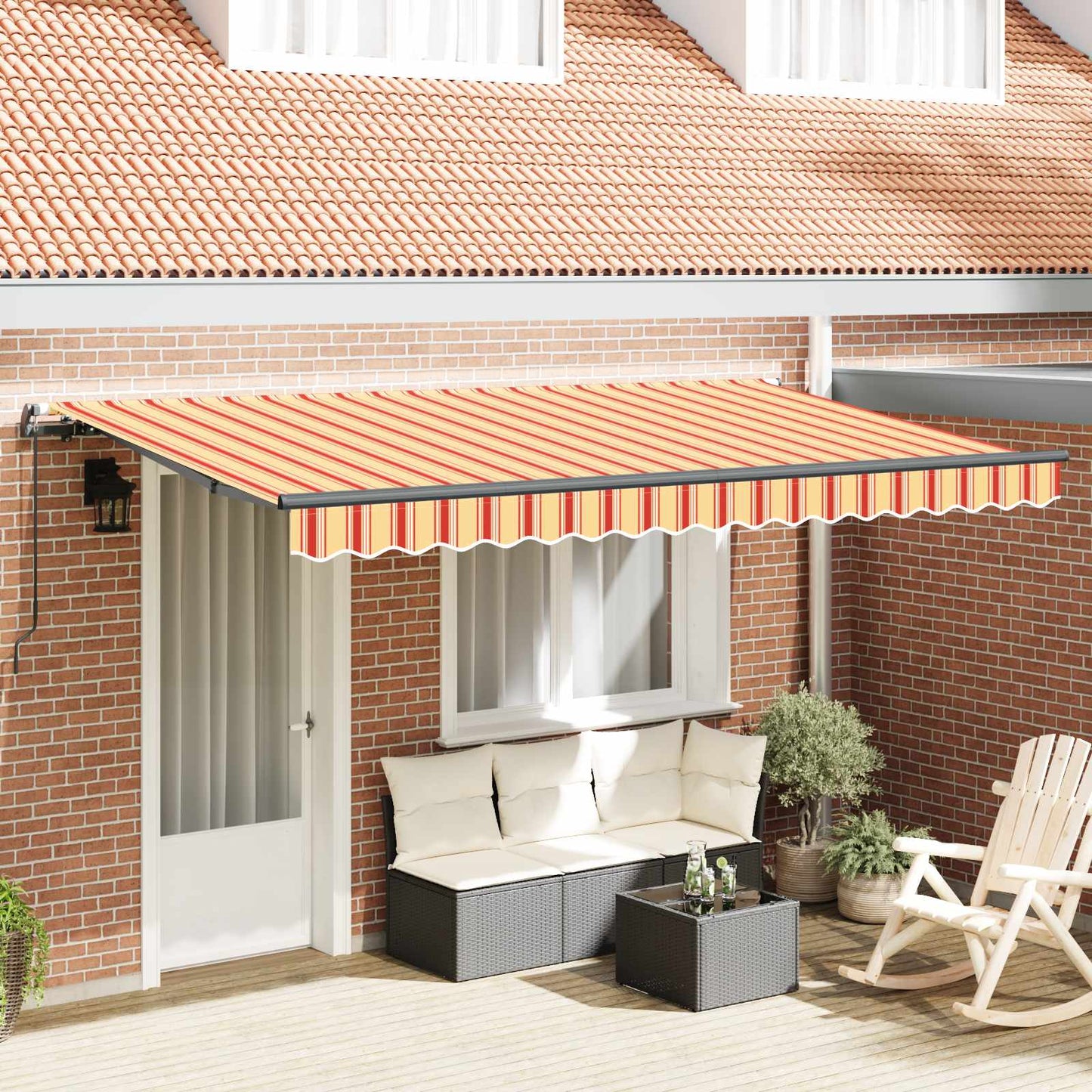 Udtrækkelig markise Gul 400 x 200 cm Stof
