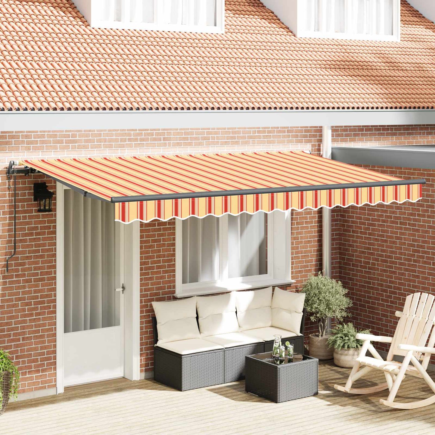 Udtrækkelig markise Gul 400 x 200 cm Stof