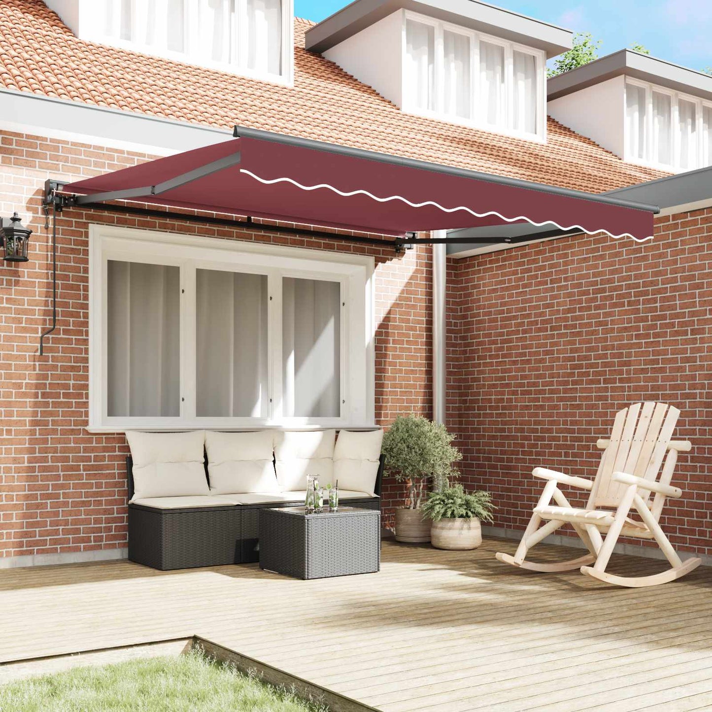 Markiseramme Bordeaux 300 x 250 cm Polyester med PU belægning