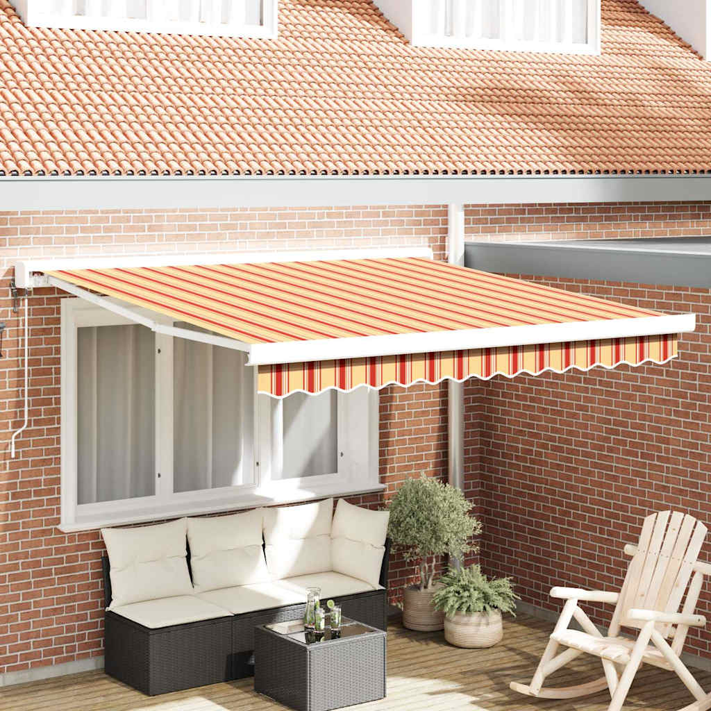Udtrækkelig markise Gul og orange 300 x 250 cm Stof og Metal