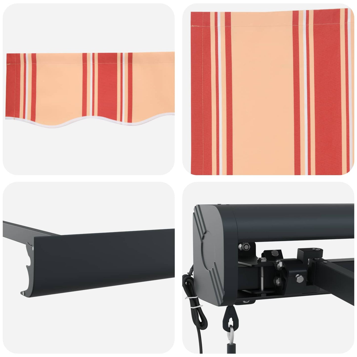 Udtrækkelig markise Gul og orange 300 x 250 x 165 cm