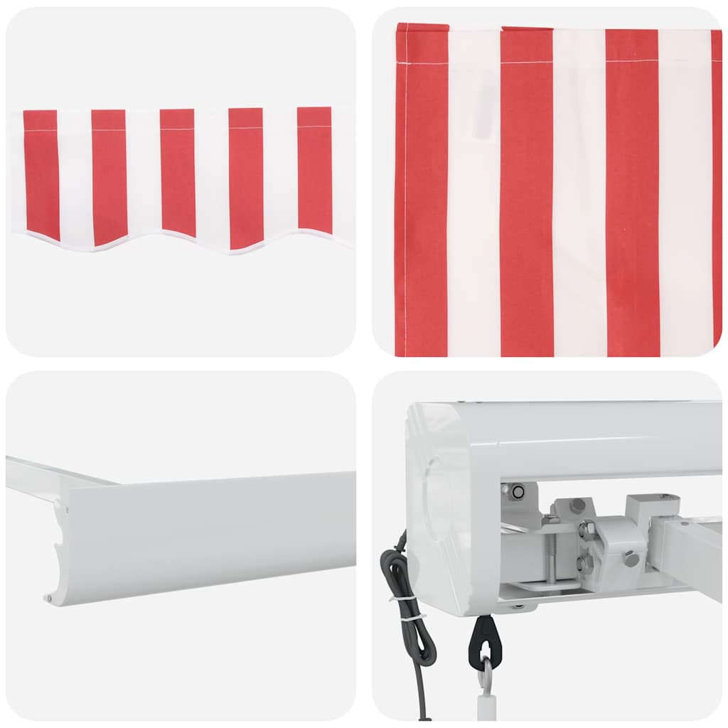 Udtrækkelig markise Rød og Hvid 300 x 250 x 165 cm