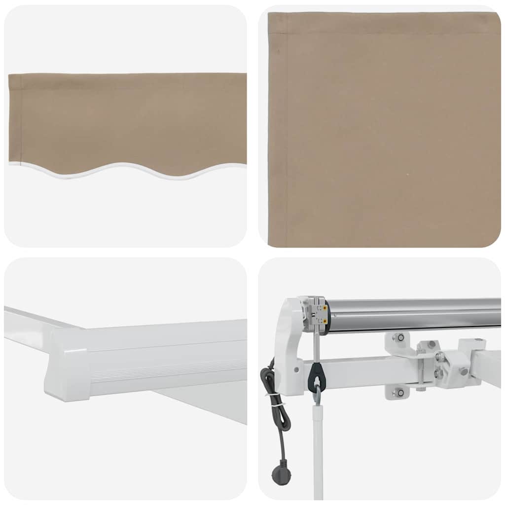 Udtrækkelig markise Beige 300 x 250 cm Stof og aluminium