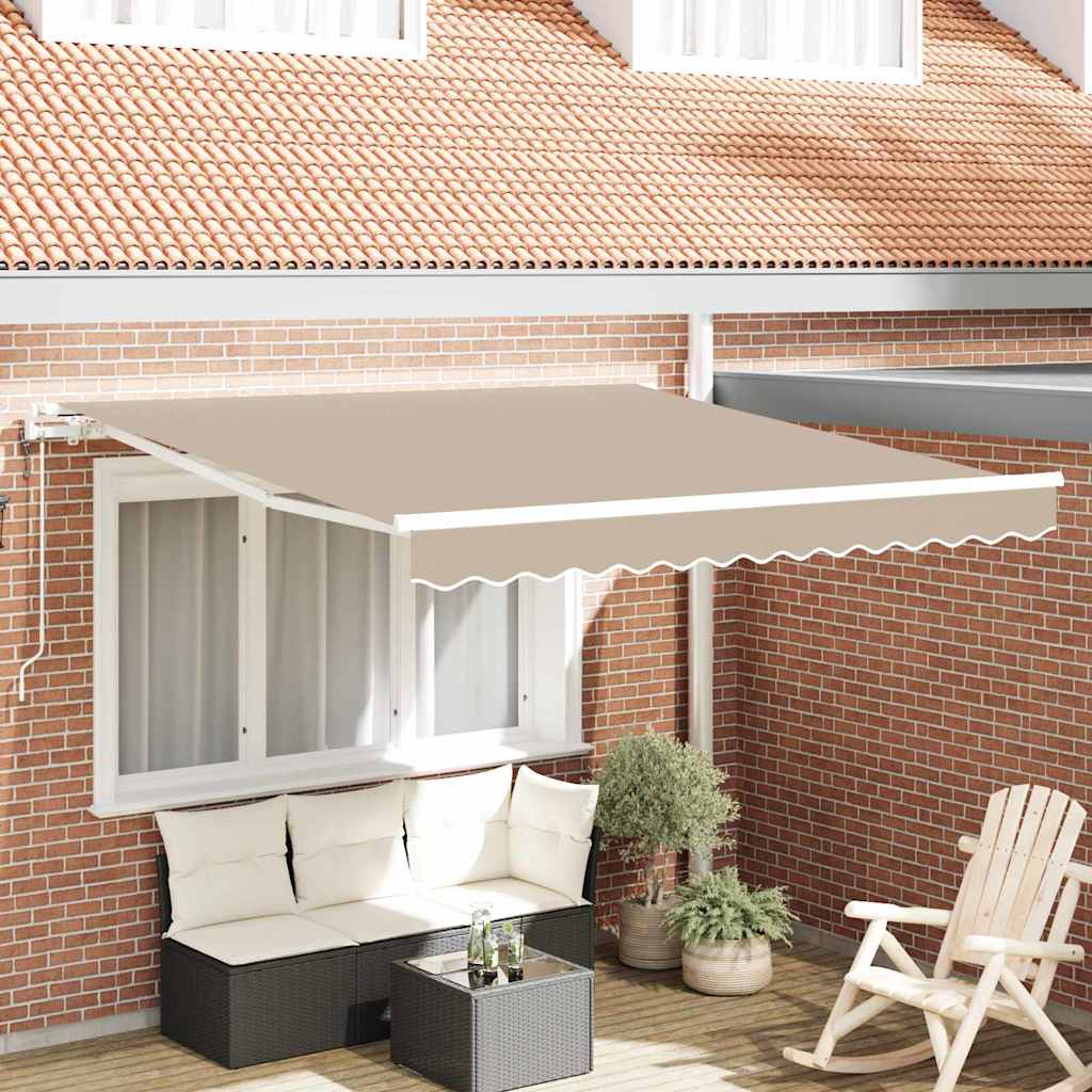 Udtrækkelig markise Beige 300 x 250 cm Stof og aluminium