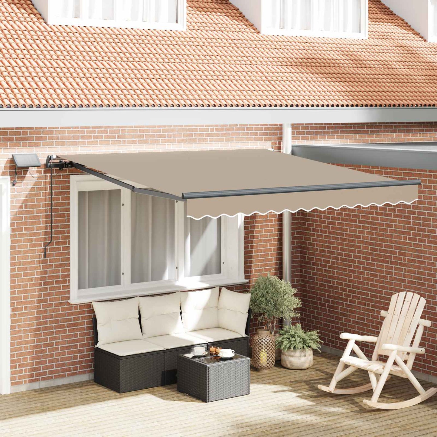 Udtrækkelig markise Beige 300 x 250 cm Stof og aluminium