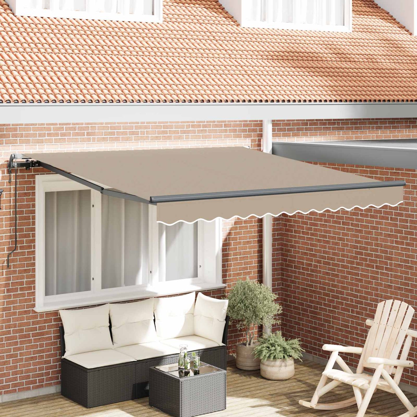 Udtrækkelig markise Beige 300 x 250 cm Stof og aluminium