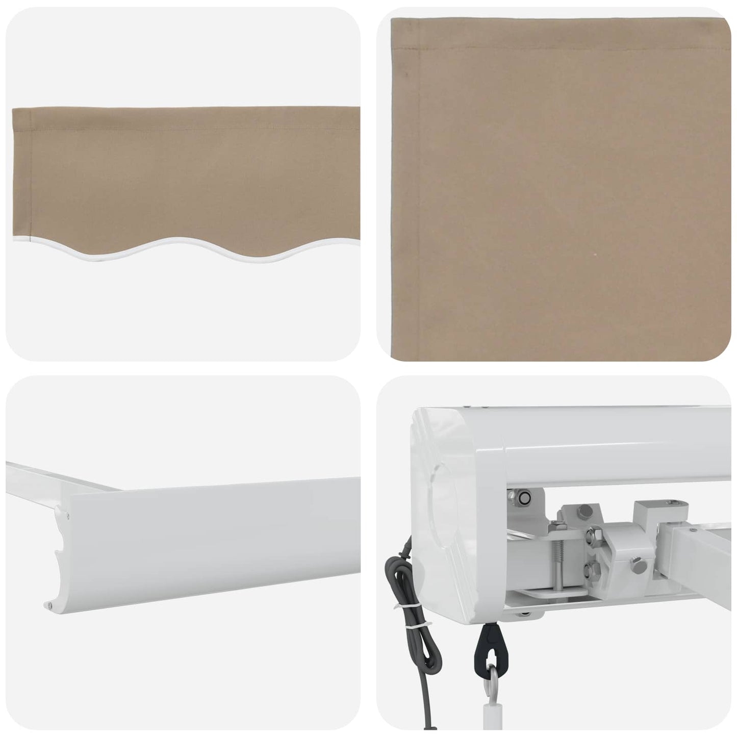 Udtrækkelig markise Beige 300 x 250 x 165 cm Stof og Metal