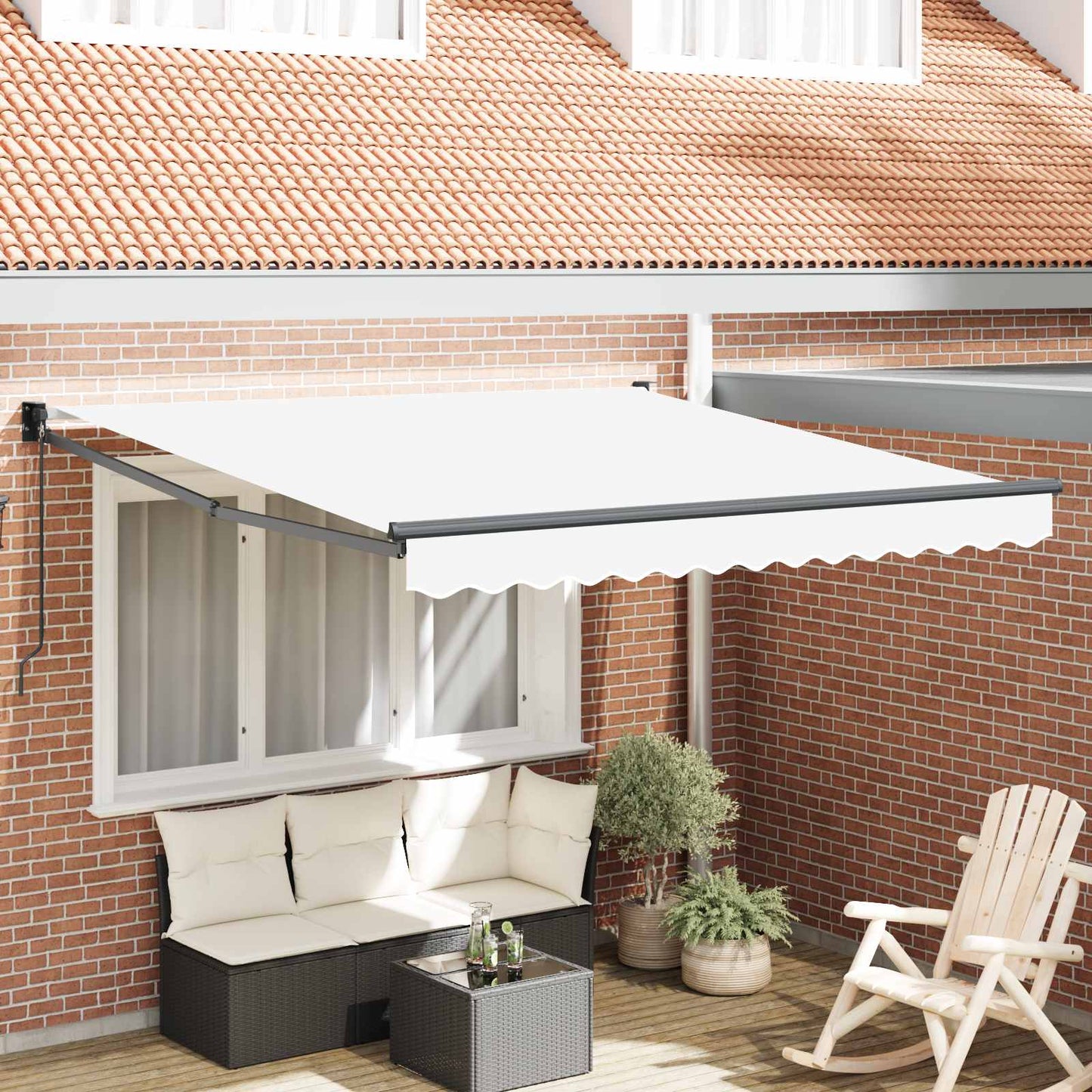 Udtrækkelig markise Hvid 300 x 250 x 165 cm