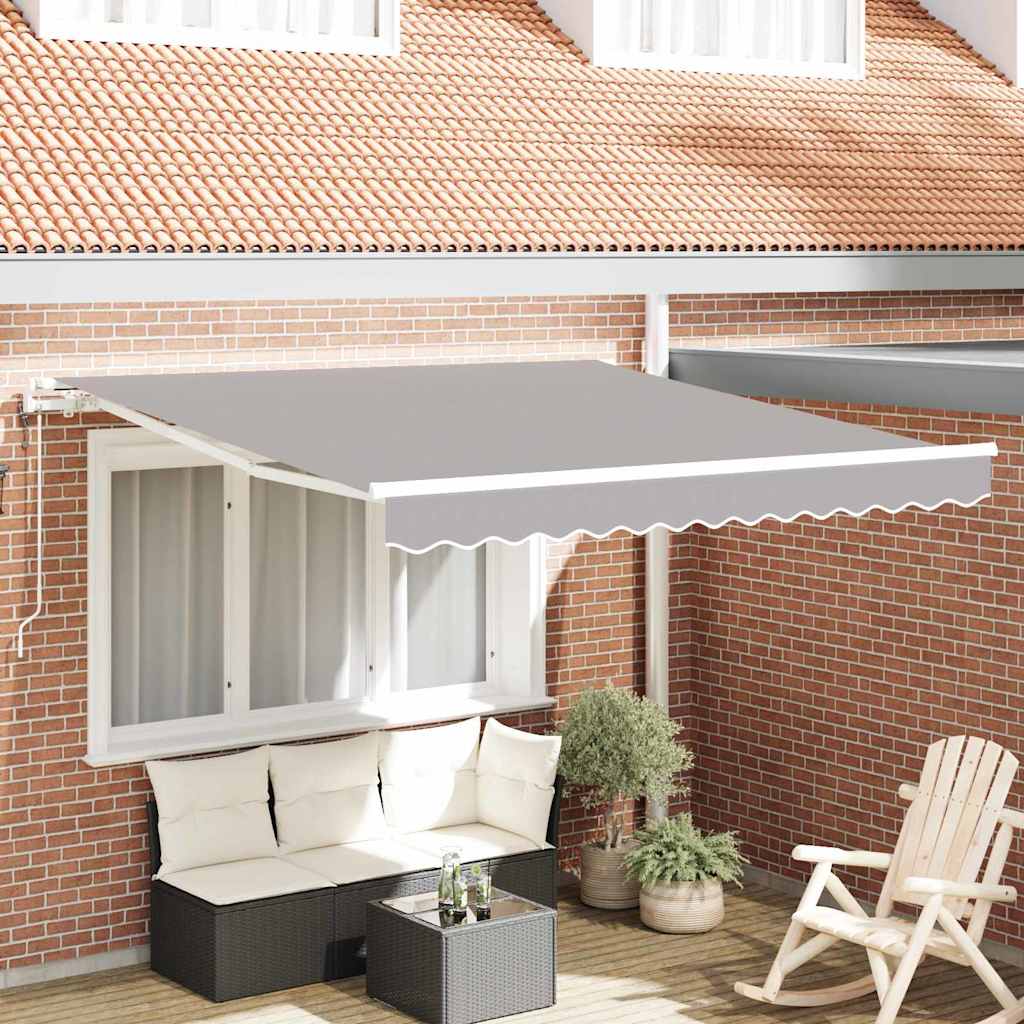 Udtrækkelig markise Lysegrå 300 x 250 cm Stof og aluminium