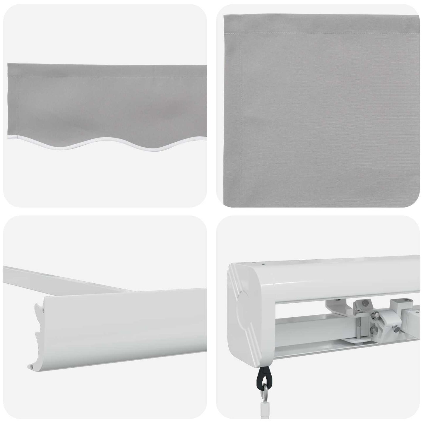Udtrækkelig markise Lysegrå 300 x 250 cm Canvas og Aluminium