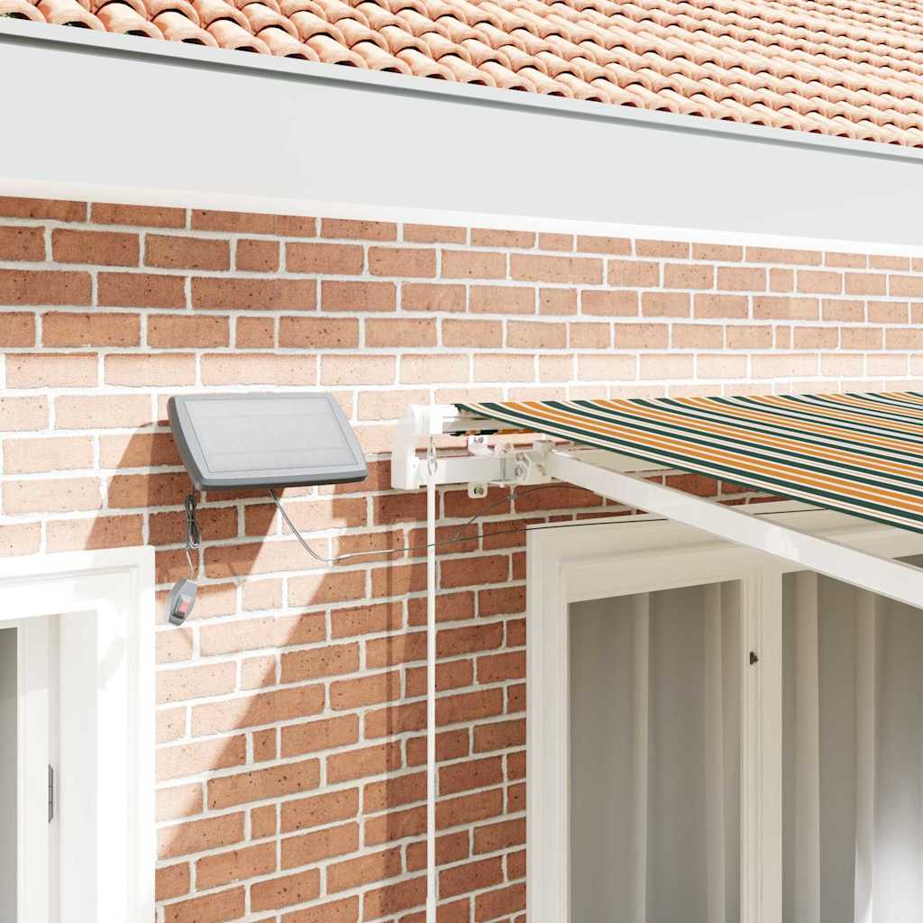 Udtrækkelig markise Grøn og gul 300 x 250 cm Stof og aluminium