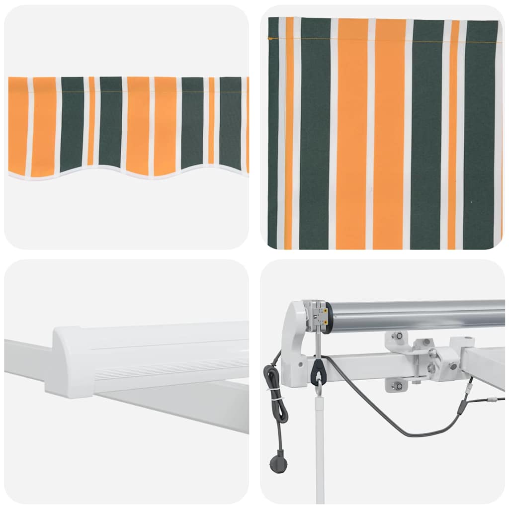 Udtrækkelig markise Grøn og Gul 300 x 250 cm Polyester